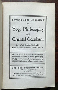 FOURTEEN LESSONS IN YOGI PHILOSOPHY - Atkinson 1904 EASTERN SPIRITUALISM OCCULT