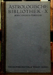 1920 ASTROLOGISCHE BIBLIOTHEK (ASTROLOGICAL LIBRARY), Vol X ASTROLOGY PREDICTION