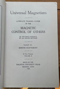 UNIVERSAL MAGNETISM - Shaftesbury, 1925 - EUGENICS MENTALISM HYPNOTISM TELEPATHY