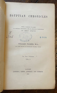 EGYPTIAN CHRONICLES - Palmer, 1st 1861 - ANCIENT EGYPT HISTORY EGYPTOLOGY