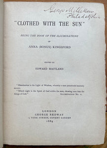 CLOTHED WITH THE SUN - Kingsford, RARE 1st Ed, 1889 SOUL DIVINE MYSTIC PROPHECY
