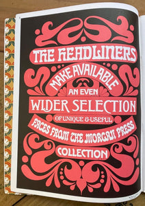THE HEADLINERS - MORE MORGAN, Vol 2 - 1968 - TYPOGRAPHY, FONTS, GRAPHIC DESIGN