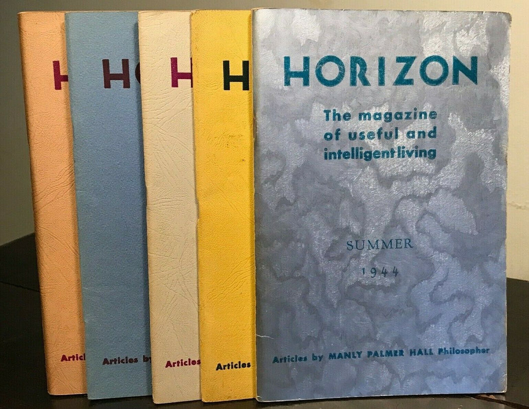 MANLY P. HALL - HORIZON JOURNAL - Full YEAR, 5 ISSUES, 1944 - PHILOSOPHY OCCULT