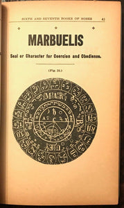 6th AND 7th BOOKS OF MOSES, OR MOSES' MAGICAL SPIRIT ART - MAGICK GRIMOIRE 1920s