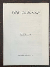 THE CO=MASON Journal - 1st, Oct 1924 - MEN WOMEN FREEMASONRY MASONIC MYSTERIES