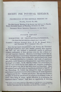 1884 - SOCIETY FOR PSYCHICAL RESEARCH - SPIRITS GHOSTS DIVINATION HYPNOTISM