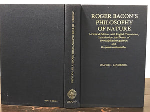 ROGER BACON'S PHILOSOPHY OF NATURE - D. Lindberg - 1st Ed, 1983