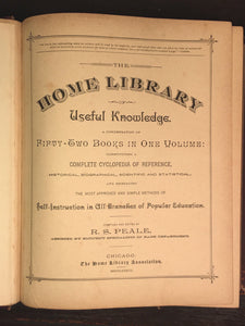 HOME LIBRARY OF USEFUL KNOWLEDGE; Cyclopedia of Reference R.S. Peale 1887 ILLUST