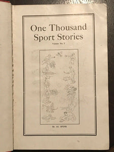SPINK SPORT STORIES: 1000 Big & Little Ones 1st Ed, 1921 - Complete 3 Volume Set