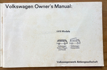 1976 - VW VOLKSWAGEN TYPE 2 OWNER'S MANUAL - Station Wagon, Kombi, Campmobile