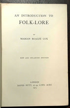 INTRODUCTION TO FOLK-LORE - Roalfe-Cox, 1904 MAGIC MYTHS FOLKLORE GHOSTS GODS