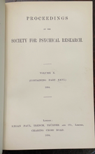 1893-1894 SOCIETY FOR PSYCHICAL RESEARCH - FAIRIES SPIRITS DIVINATION MAGICK