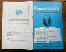 HOMOEOPATHY: BRITISH HOMOEOPATHIC ASSN - ALTERNATIVE NATURAL MEDICINE, Sept 1959