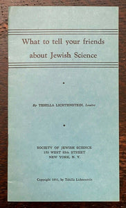 JEWISH SCIENCE AND HEALTH - 1st 1925 - JUDAISM JEWS SPIRITUAL RELIGION LIFE