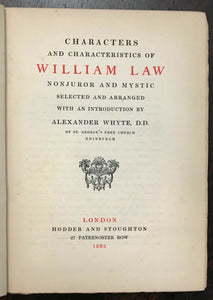WILLIAM LAW, NONJUROR AND MYSTIC - Whyte, 1st 1893 - THEOLOGY SPIRIT - SIGNED
