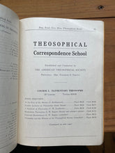 THEOSOPHICAL CATALOG OF IMPORTATIONS AND PUBLICATIONS - 1st 1925 THEOSOPHY WORKS