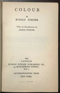 COLOUR - Steiner, 1st 1935 - COLOR THEORY SPIRITUAL AWARENESS ART THERAPY