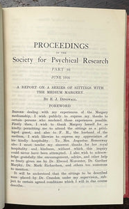 1928 SOCIETY FOR PSYCHICAL RESEARCH - OCCULT SPIRITS MEDIUMS SEANCES TRANCE