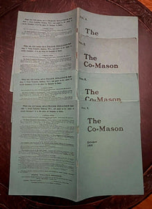 THE CO=MASON Journal, 4 ISSUES - 1st 1918 MEN WOMEN FREEMASONRY MASONIC EQUALITY