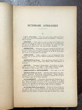 DICTIONNAIRE ASTROLOGIQUE - 1942 - DIVINATION ZODIAC ASTROLOGY HOROSCOPE