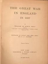 THE GREAT WAR IN ENGLAND IN 1897 by William Le Queux 1894 Scarce Invasion Sci-Fi