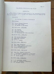 1930s - HISTORY OF THEOSOPHY AND THEOSOPHICAL SOCIETY: A STUDY COURSE MANUSCRIPT
