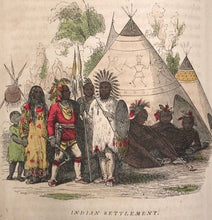 1853 - INDIAN RACES OF N. & S. AMERICA, 1st/1st C. BROWNELL - COLORED ENGRAVINGS