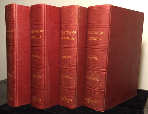 STORY OF GEORGIA, Walter Cooper, 1st/1st 1938 4-Volume Set, Illustrated RARE