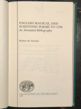 ENGLISH MAGICAL AND SCIENTIFIC POEMS TO 1700 - 1st Ed, ALCHEMY MAGICK ASTROLOGY