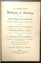 DICTIONARY OF ASTROLOGY - Wilson, 1885 - NATIVITIES ASTROLOGY OCCULT DIVINATION