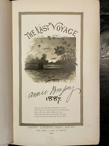 THE LAST VOYAGE TO INDIA & AUSTRALIA - LADY BRASSEY, 1st 1889 - VICTORIAN TRAVEL