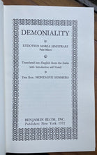 DEMONIALITY - Sinistrari, Montague Summers, 1972 - DEMONOLOGY, INCUBI, SUCCUBI