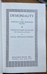 DEMONIALITY - Sinistrari, Montague Summers, 1972 - DEMONOLOGY, INCUBI, SUCCUBI