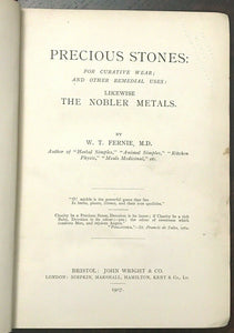 1907 PRECIOUS STONES FOR CURATIVE WEAR - MYTHS FOLKLORE POWER of METALS STONES