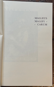 MALLEUS MALEFICARUM OF KRAMER & SPRENGER - 1988 WITCHES' HAMMER WITCHCRAFT SATAN