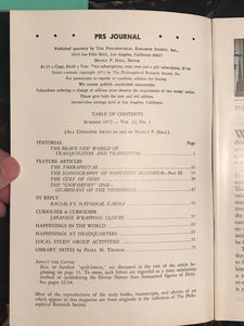MANLY P. HALL, PHILOSOPHICAL RESEARCH SOCIETY JOURNAL - Full Year, 4 Issues 1972