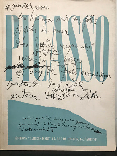 PABLO PICASSO 1930-1935 1st/1st Editions Cahiers d'Art 1935 POETRY MAN RAY PHOTO