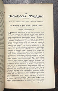 ASTROLOGER'S MAGAZINE - Vol. 3, 1892 ALAN LEO, FIRST ISSUE of Astrology Journals