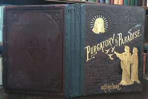 1880s DANTE'S PURGATORY & PARADISE Gustave Dore HEAVEN HELL - Full Leather LARGE