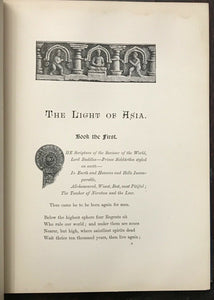 THE LIGHT OF ASIA - Edwin Arnold, 1st 1885 - ILLUSTRATED BUDDHA LIFE HISTORY