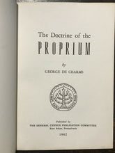 DOCTRINE OF PROPRIUM - 1st / Ltd Ed, 1962 - SWEDENBORG HEAVEN DIVINE SELF SOUL
