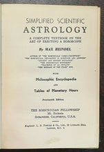 MAX HEINDEL, 1962 - SIMPLIFIED SCIENTIFIC ASTROLOGY - ROSICRUCIAN DIVINATION