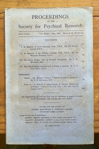 1920-1921 SOCIETY FOR PSYCHICAL RESEARCH - OCCULT PSYCHOLOGY FAIRIES SPRITES