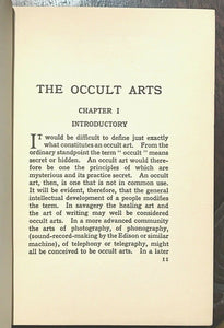 THE OCCULT ARTS - JW Frings, 1913 - OCCULT DIVINATION ALCHEMY TELEPATHY MAGICK