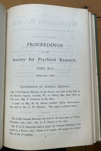 1901-03 SOCIETY FOR PSYCHICAL RESEARCH - OCCULT SPIRITS MEDIUMS TRANCE HYPNOTISM
