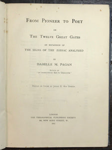 1911 - THE TWELVE GREAT GATES - I.M. PAGAN - ASTROLOGY ZODIAC HERMETIC OCCULT
