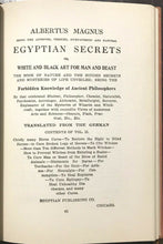 ALBERTUS MAGNUS, EGYPTIAN SECRETS - De Laurence 1930 WHITE BLACK MAGICK GRIMOIRE