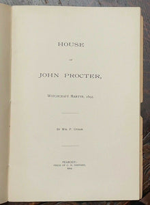 HOUSE OF JOHN PROCTOR - 1st 1904 - SALEM WITCHCRAFT TRIALS WITCHES PERSECUTION