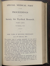 1912-13 SOCIETY FOR PSYCHICAL RESEARCH - OCCULT HYPNOTISM FREUD SUBCONSCIOUS