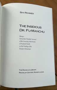 INSIDIOUS DR. FU-MANCHU - Franklin Library Mystery Collector's Ed, Full Leather